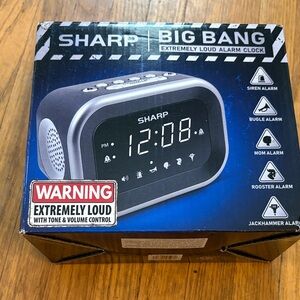 Sharp Big Bang Extremely Loud Alarm Clock - Black/Gray/Silver